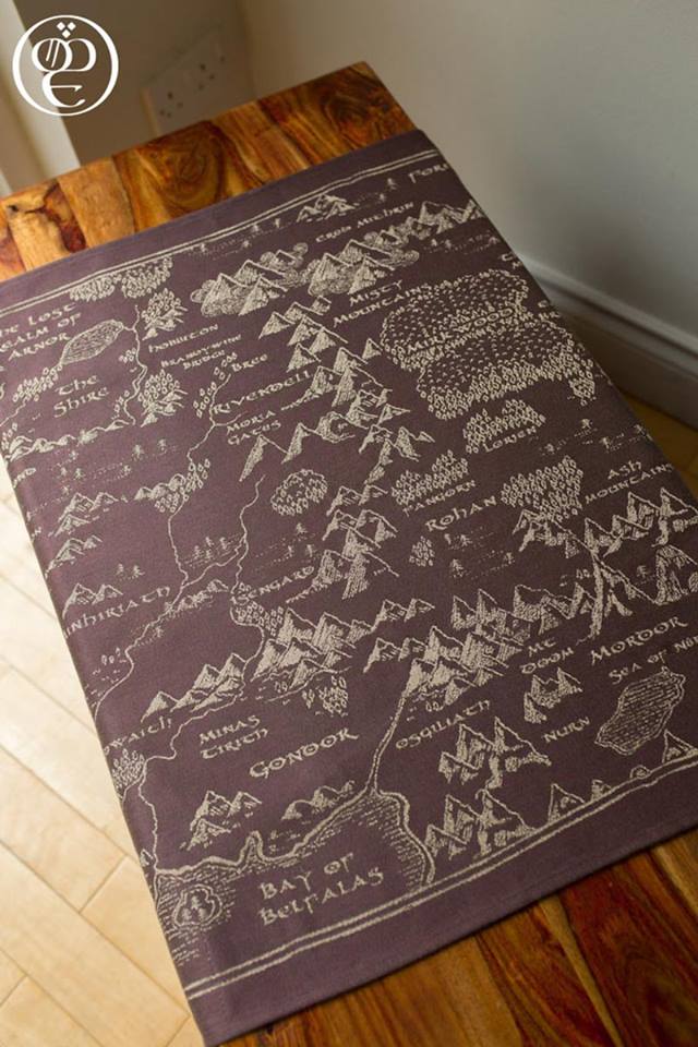 Oscha Map of Middle Earth Scroll Wrap (linen) Image