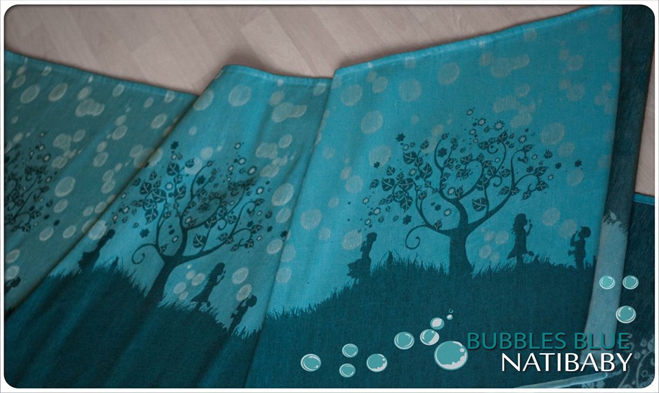 Natibaby BUBBLES BLUE Wrap (linen) Image