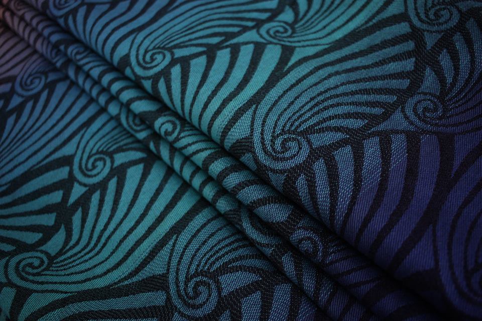 Yaro Slings Dandy Aqua Grad Black Wool Wrap (wool, cashmere, silk) Image