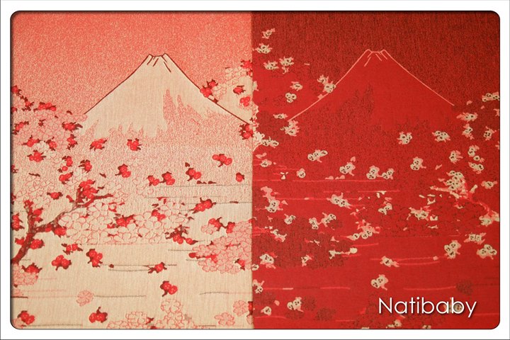 Natibaby Mount Fuji Seen Through Cherry Blossom Crema Wrap (linen) Image