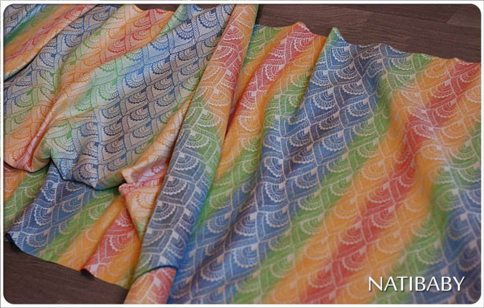 Natibaby Peacock Rainbow Wrap (linen) Image