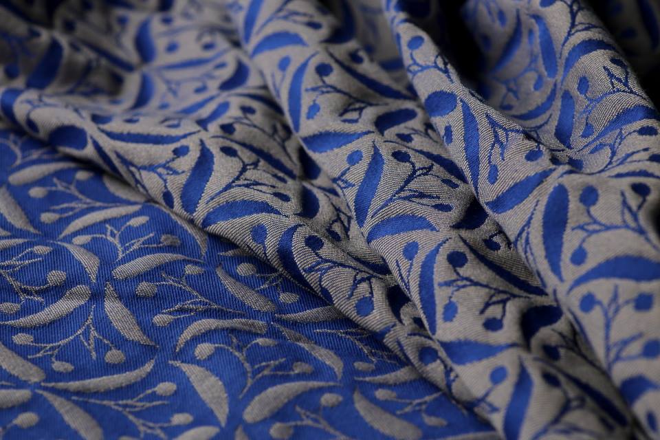 Tragetuch Yaro Slings Retro Berry Dark-Blue Beige Wool (merino) Image