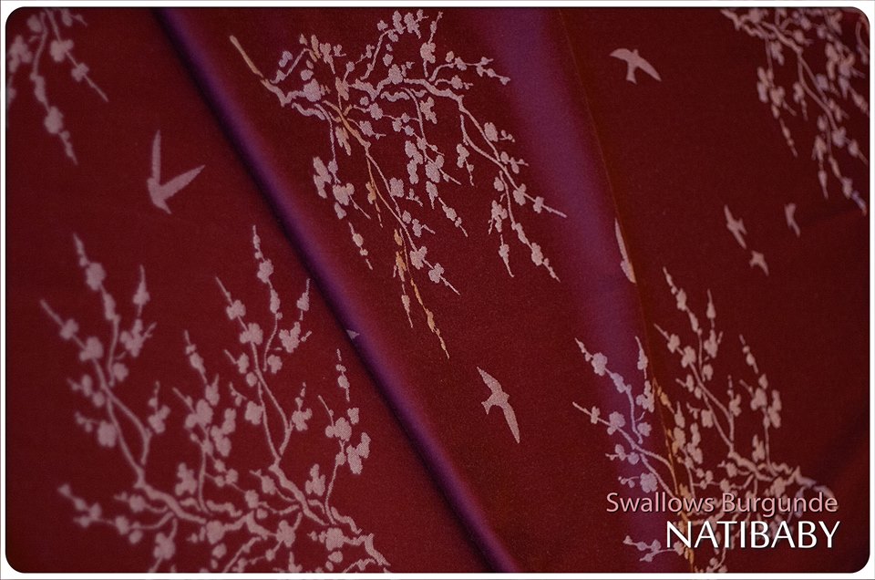Natibaby SWALLOWS BURGUNDE Wrap (cashmere) Image