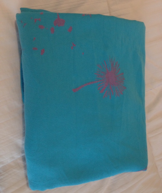 Natibaby Dandelions turquoise-pink Wrap (silk, linen) Image