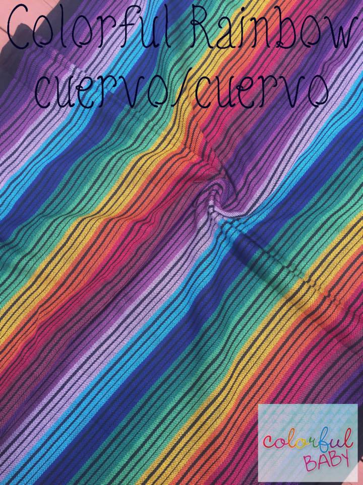 Tragetuch Girasol small stripe Colorful Rainbow cuervo  Image