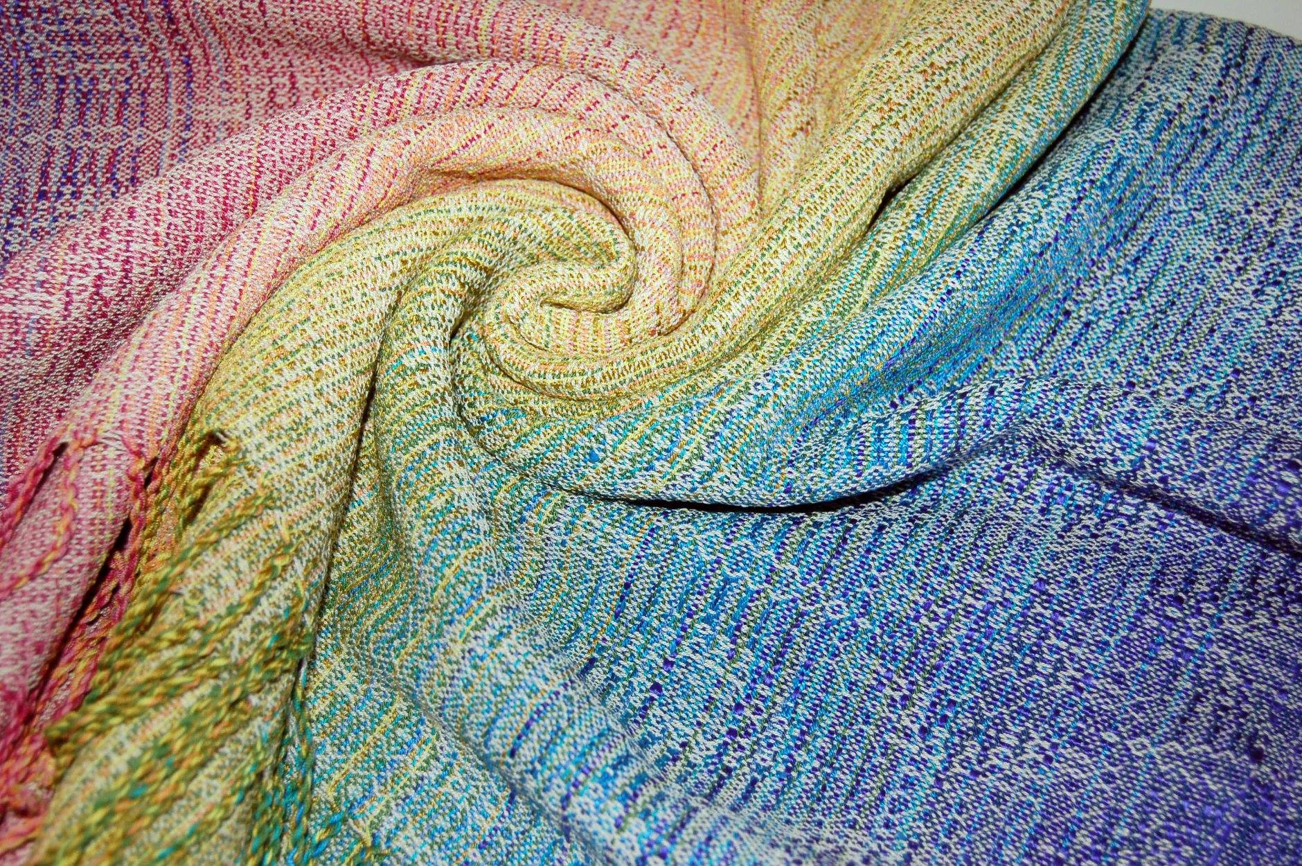 Rainbow cloud crackle weave Runa Wrap (mulberry silk) Image