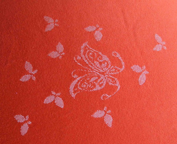 Tragetuch Natibaby butterfly Butterflies Red-White Silk (Seide) Image