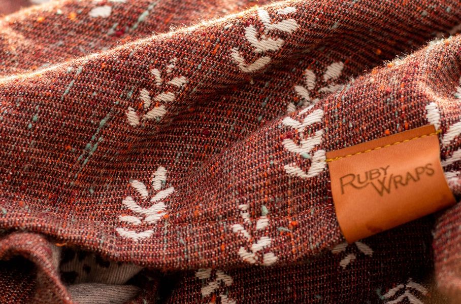Ruby Wraps Catkin Copper Leaves Wrap (tussah, wetspun linen) Image