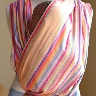 Toto Wraps small stripe Orange, pink, lavender, turquoise striped Wrap  Image