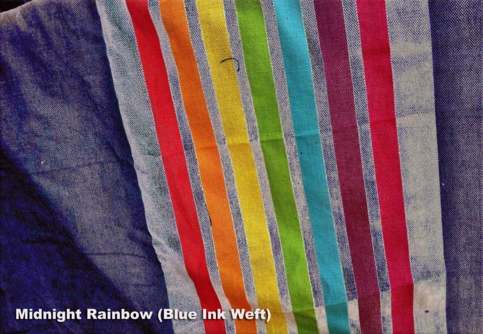 JumpSac Baby small stripe Midnight Rainbow blue ink weft  Image