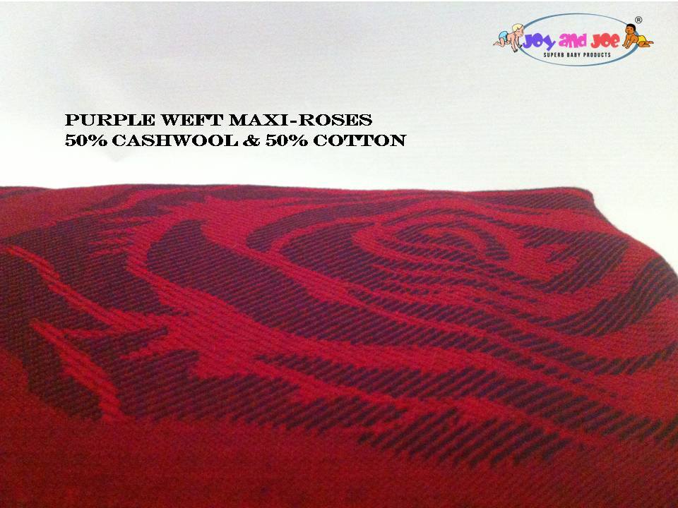 Tragetuch Joy and Joe Maxi-roses Purple weft (Wolle) Image