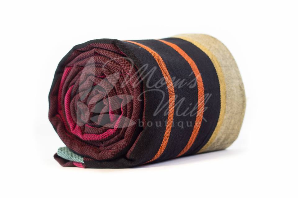 Girasol Herringbone Weave Aurora's Rainbow black Wrap  Image