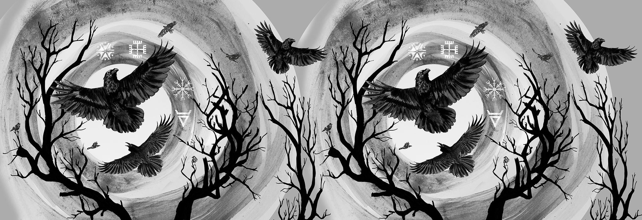 Wild Slings Les corbeaux Corbeaux de l’orage La nuit Wrap (linen) Image