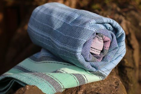 Girasol Herringbone Weave Bilberry Beck Wrap  Image