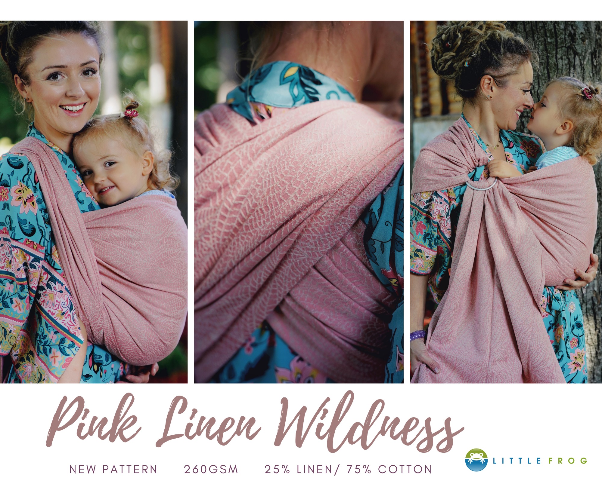 LittleFrog Pink Linen Wildness Wrap (linen) Image