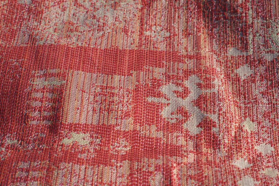 Lawilde Patchwork Wimbledon Wrap (mulberry silk, linen) Image