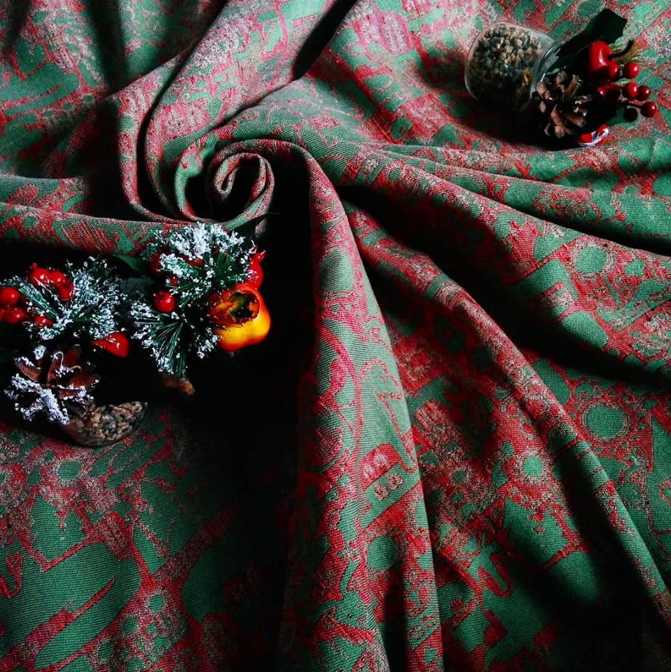 Tragetuch Coco-N Babywearing fashion Scandinavia Christmas (Seide, tussah, mulberry silk, merino) Image