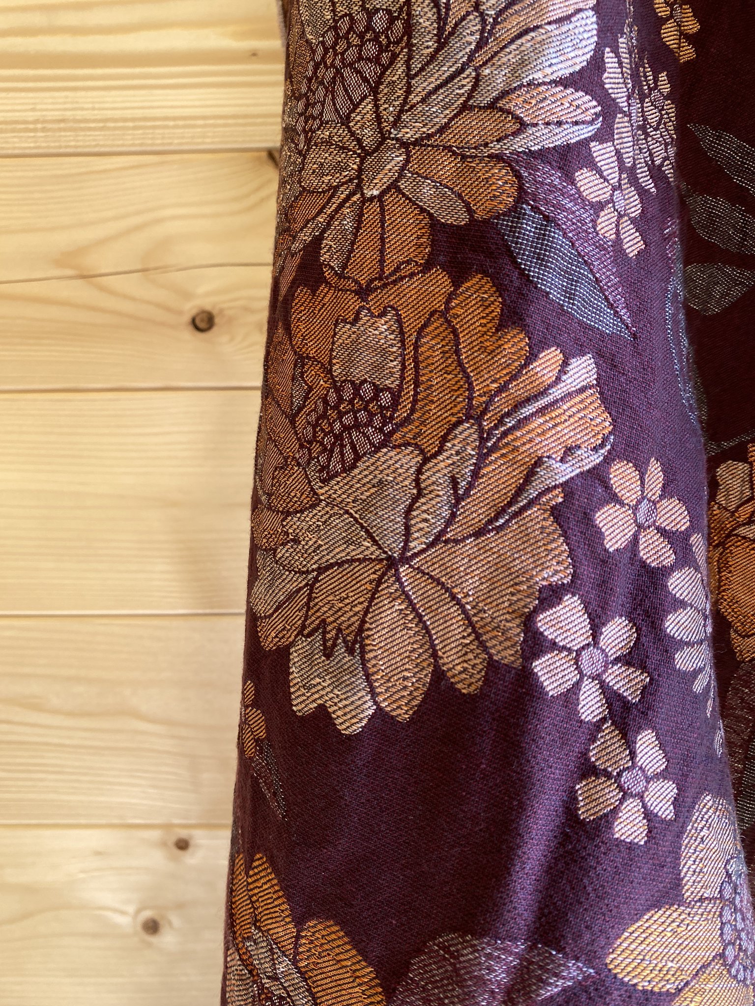 Woven Wings Floral Marigold Wrap (linen, merino, silk) Image