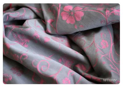 Tragetuch Natibaby Pancy pink/grey silk (Seide) Image