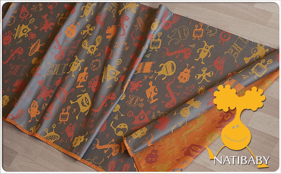 Natibaby MONSTERS Summer Orange  Wrap (linen) Image