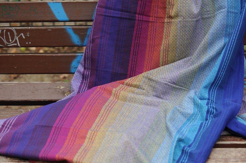 Girasol diamonds stripe Sonshine's Rainbow Black Weft Wrap  Image