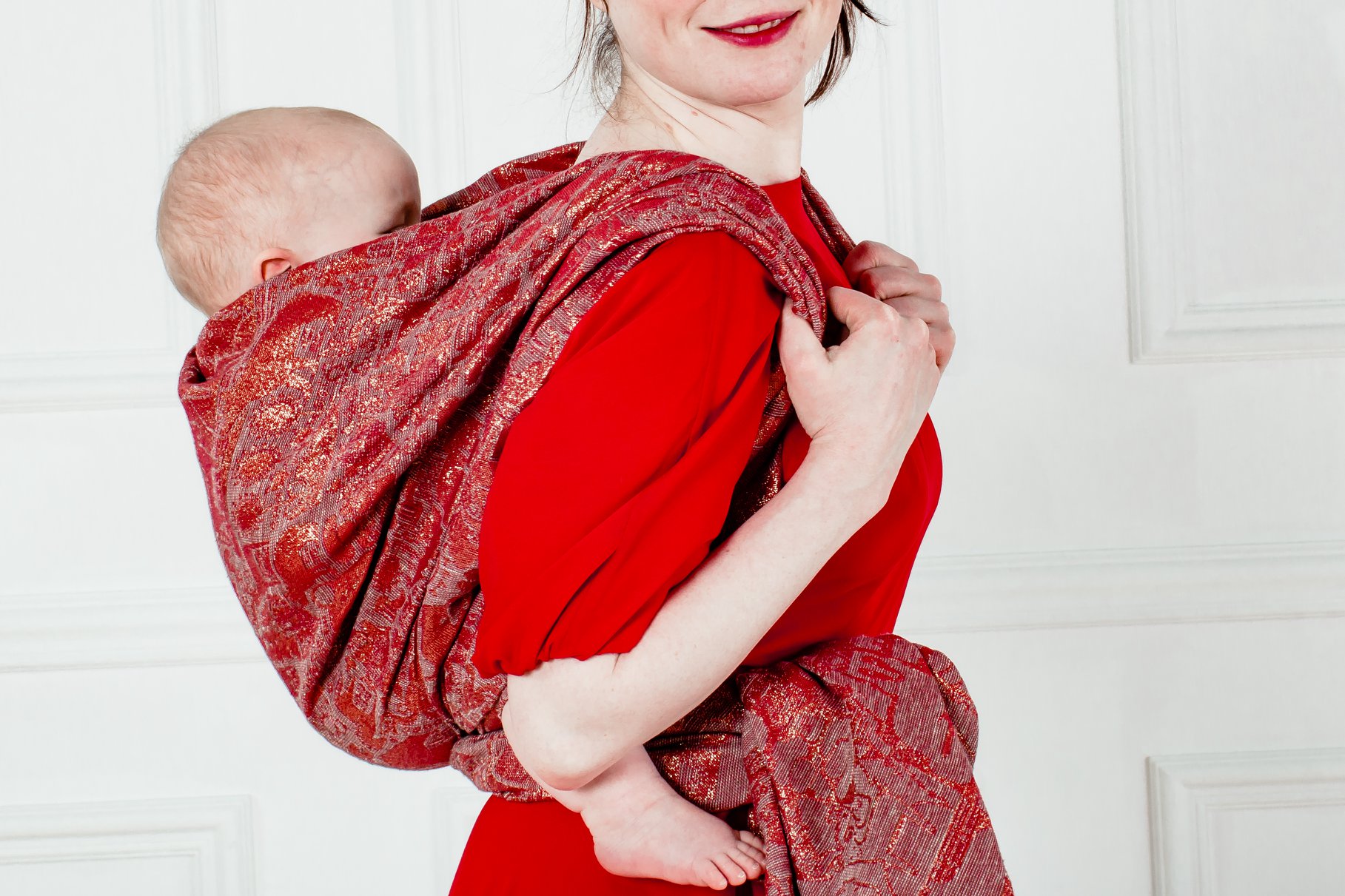 Tragetuch Coco-N Babywearing fashion Scandinavia Phoenix (seacell, mulberry silk, Viskose, glitter) Image