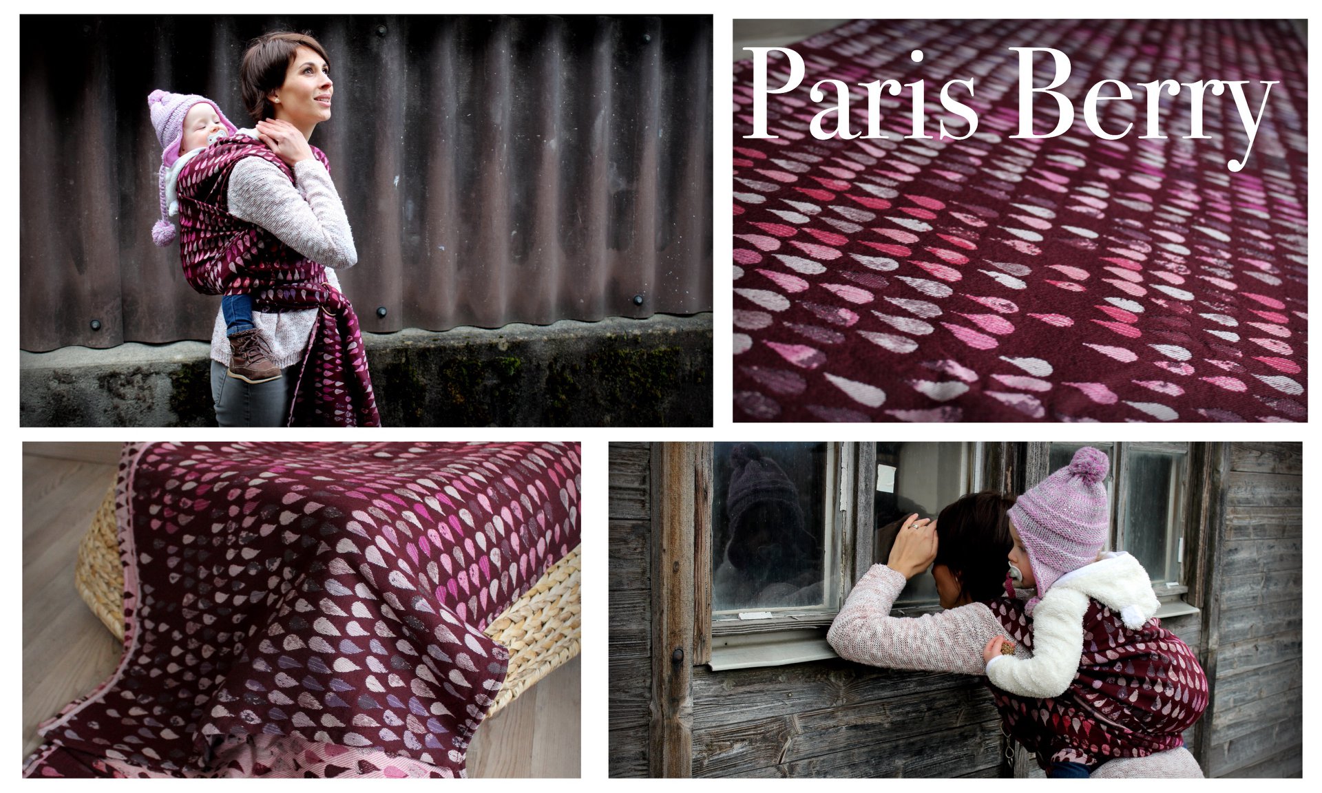Woven Wings Droplets Paris Berry (merino) Image