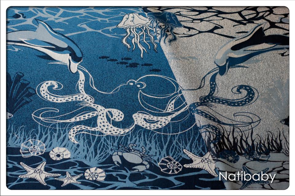 Tragetuch Natibaby OCEAN dolphin OCEAN BLUE (Leinen) Image