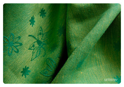 Tragetuch Natibaby Dragonfly green/yellow with linen (Leinen) Image
