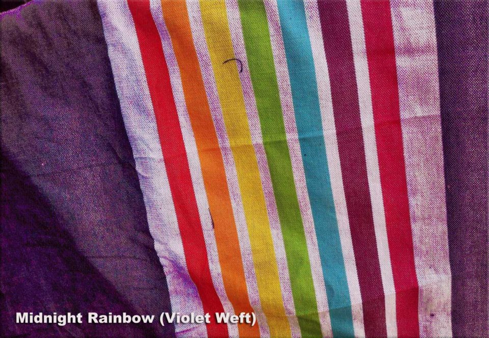 Tragetuch JumpSac Baby small stripe Midnight Rainbow violet weft  Image