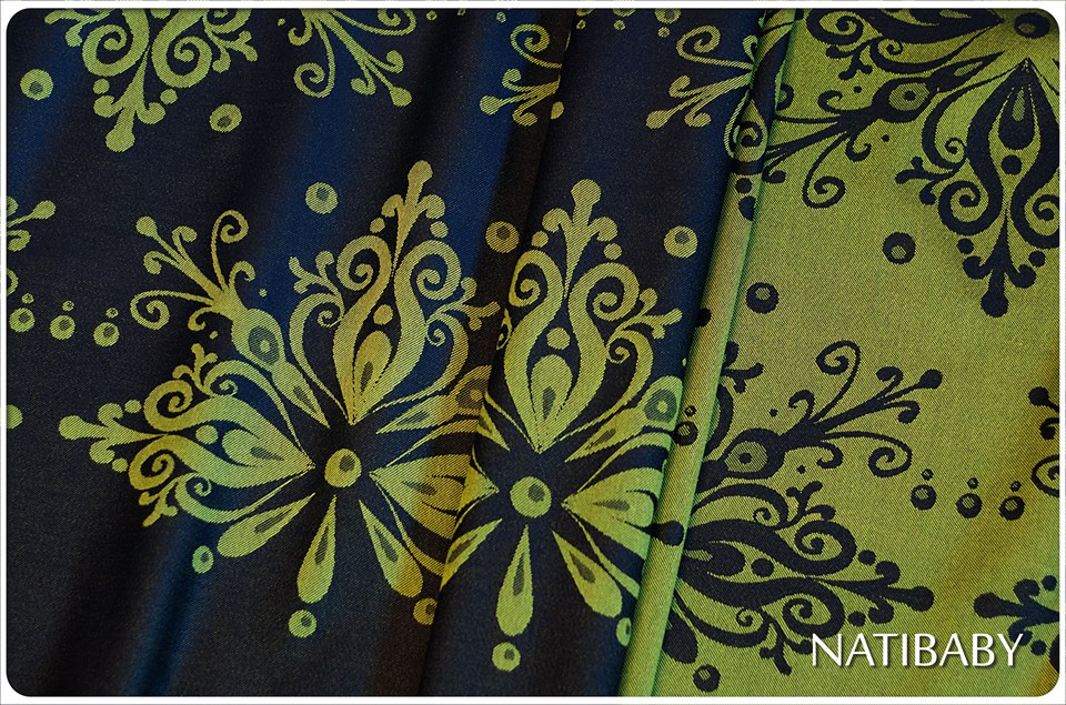 Natibaby Nelumbo Blue (indigo/lime) Wrap (silk) Image
