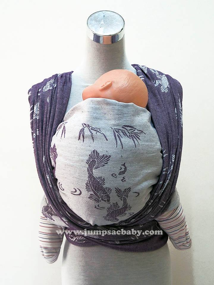JumpSac Baby Sakana Koi in Autumn Purple / Light Grey Wrap  Image