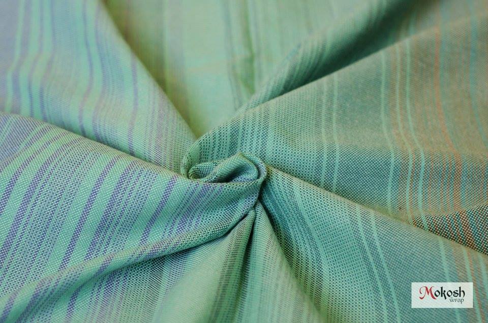 Mokosh-wrap plain weave Forest mint (шерсть, mulberry silk) Image