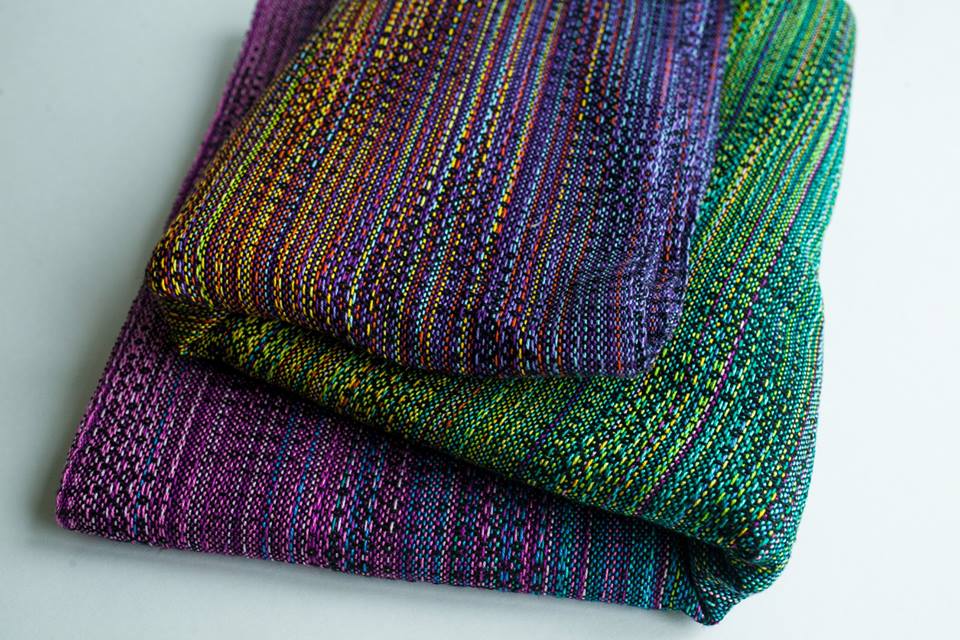 Rainbow cloud crackle weave Julia Wrap (hemp) Image