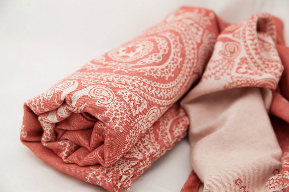 Lenny Lamb Indian Peacock Coral&White Wrap (bamboo) Image