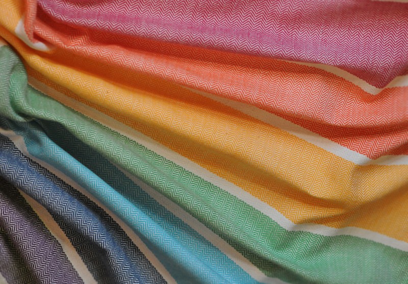 Tragetuch Girasol stripe Rainbow / Fischgrat  Image