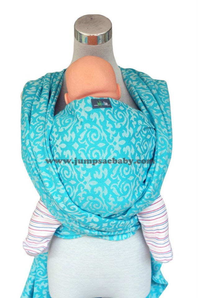 JumpSac Baby Damask Turquoise / Offwhite Wrap  Image