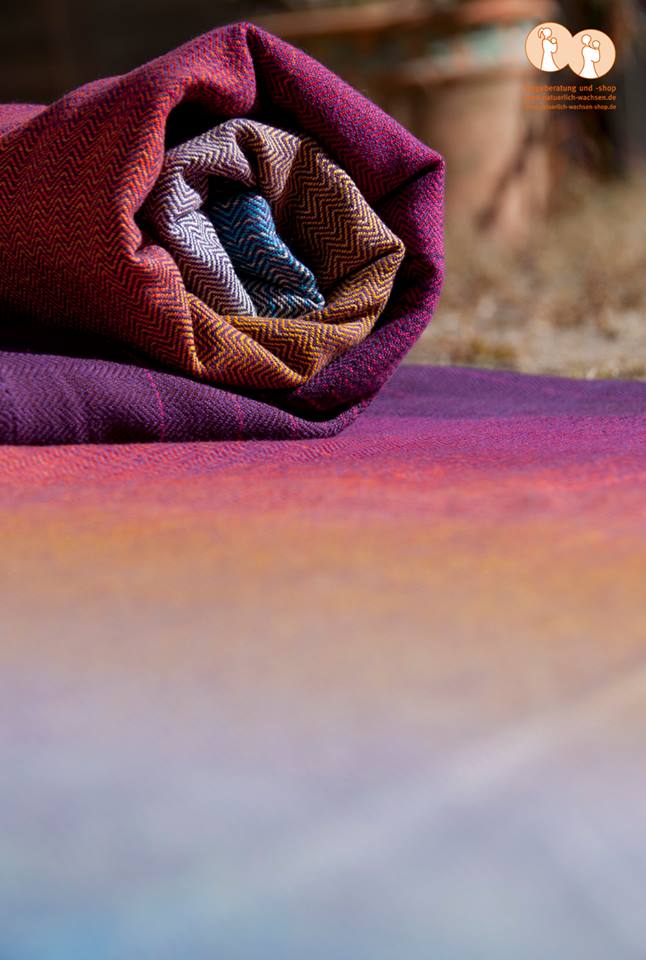Girasol Herringbone Weave Papaya purpura romana Wrap  Image