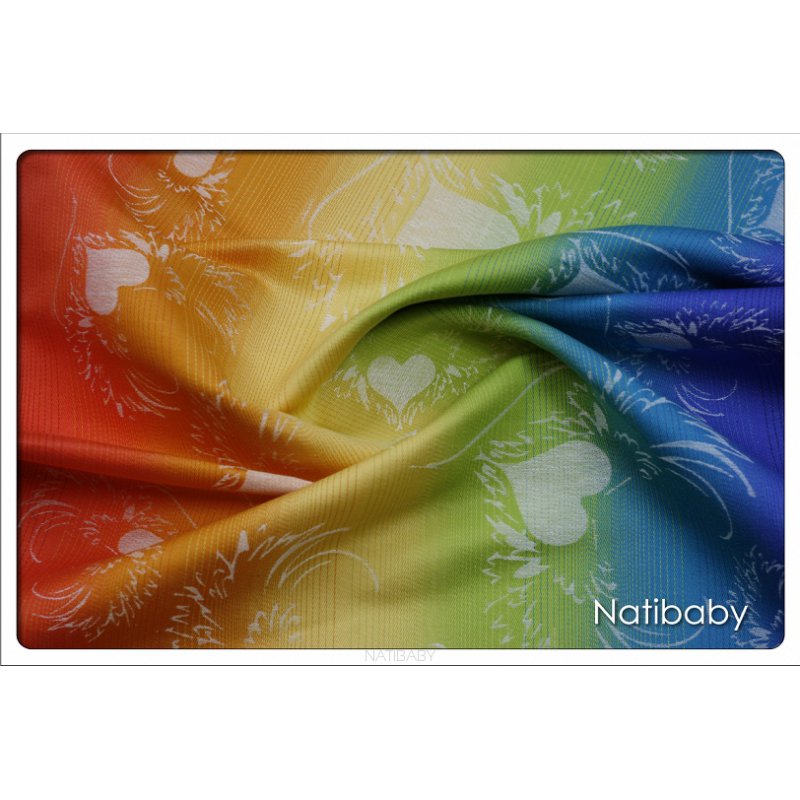 Natibaby Wings Of Love Rainbow White Wrap (linen) Image