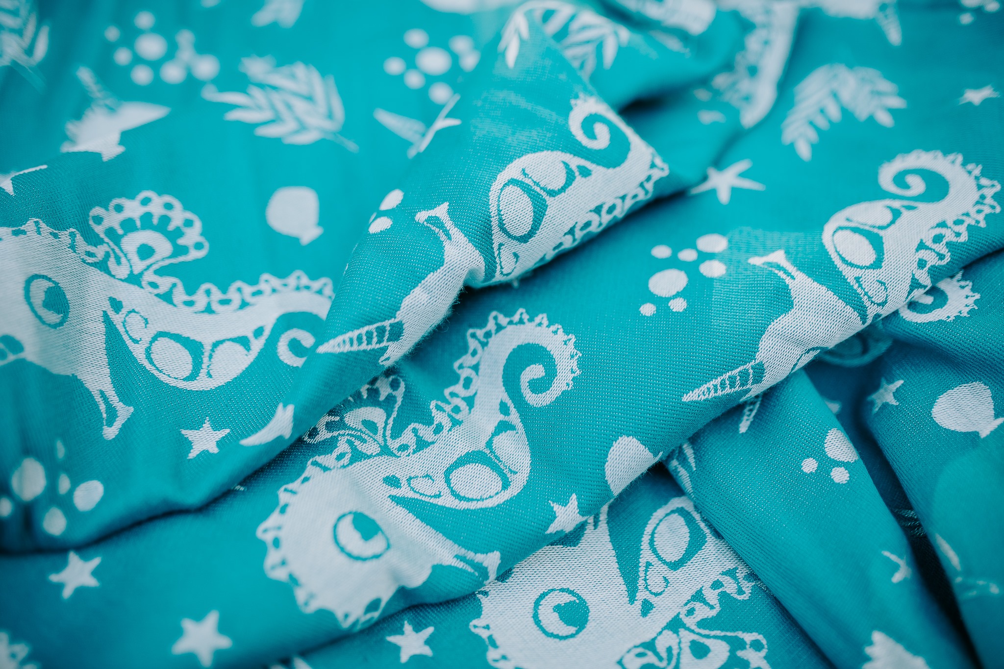 Lolly Wovens SEAHORSE TURQUOISE ISLAND  Wrap (modal) Image