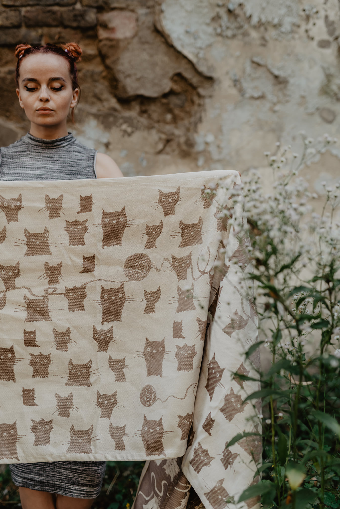 ROAR Miau miau – caffe linen Wrap (linen) Image