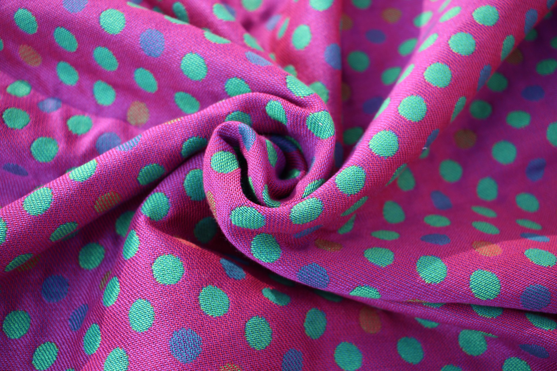 Yaro Slings Polka Dot Ultra Purple Green Tencel Modal Wrap (tencel, modal) Image