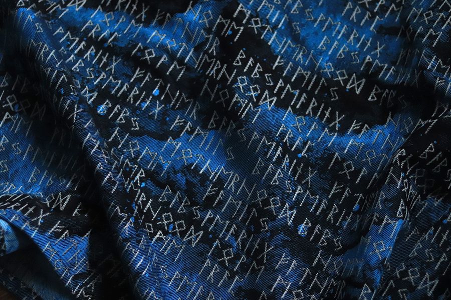 Tragetuch Luluna Slings RUNES BLUE AGATE  (Bambus/Bambusviskose, modal) Image