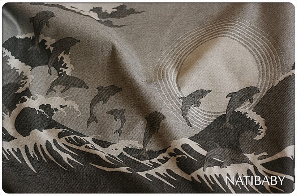 Natibaby Mar&dolphins Mar & dolphins black and white Wrap  Image