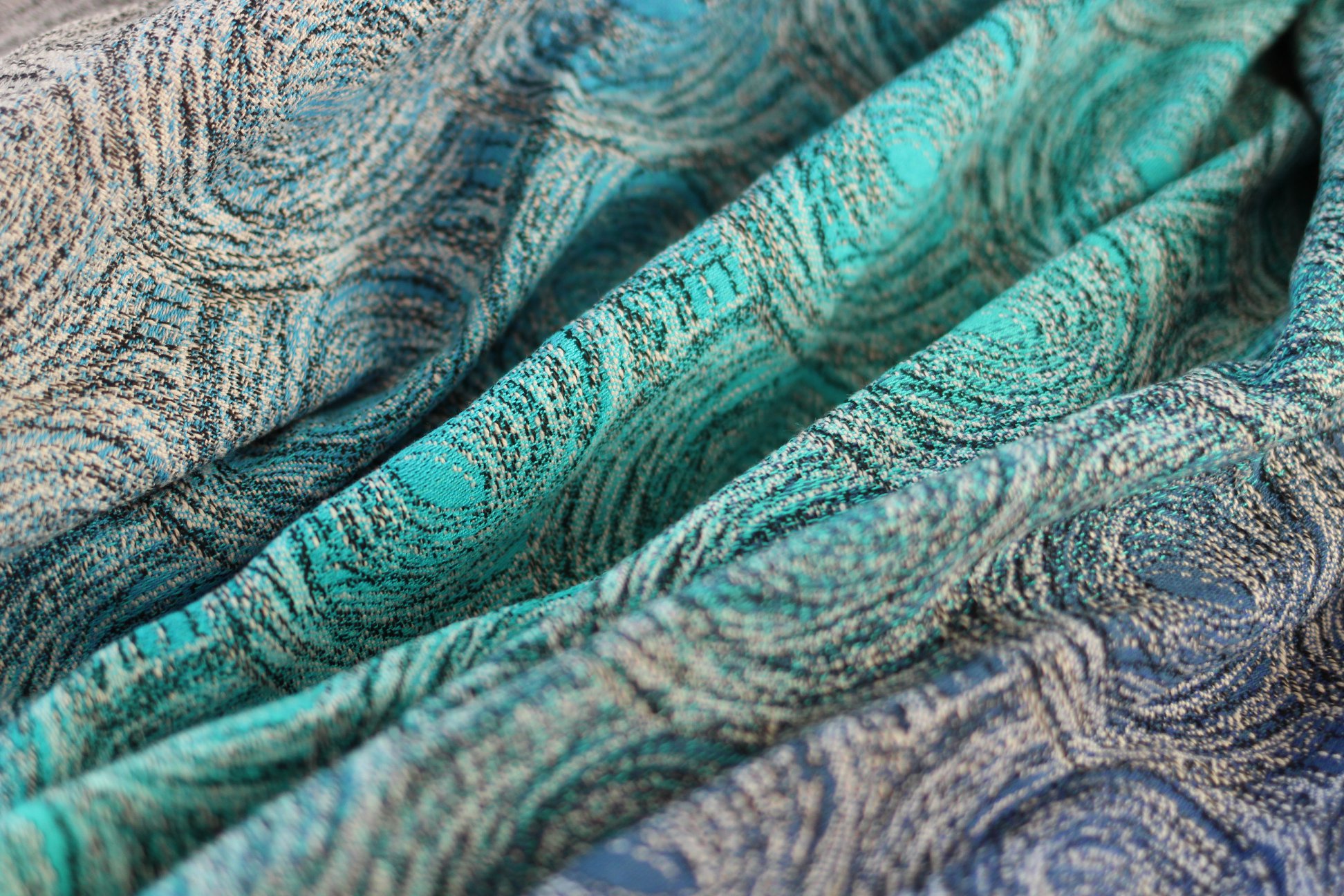 Yaro Slings Galaxy Duo Galaxy Aqua Grad Duo BW Wool Blend Wrap (wool, cashmere, silk) Image