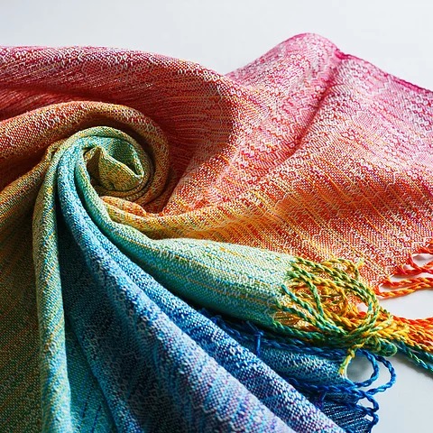 Rainbow cloud crackle weave Vera  Wrap (nettle) Image