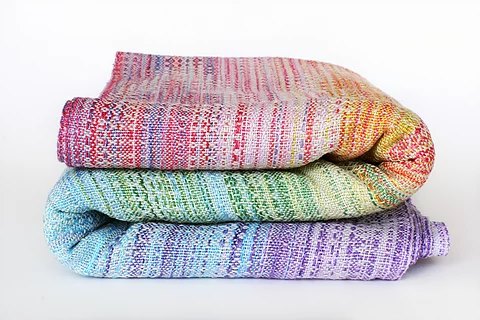 Rainbow cloud crackle weave Florella Wrap (linen) Image