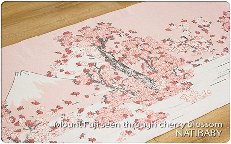 Natibaby Mount Fuji seen through cherry blossom Wrap (linen) Image
