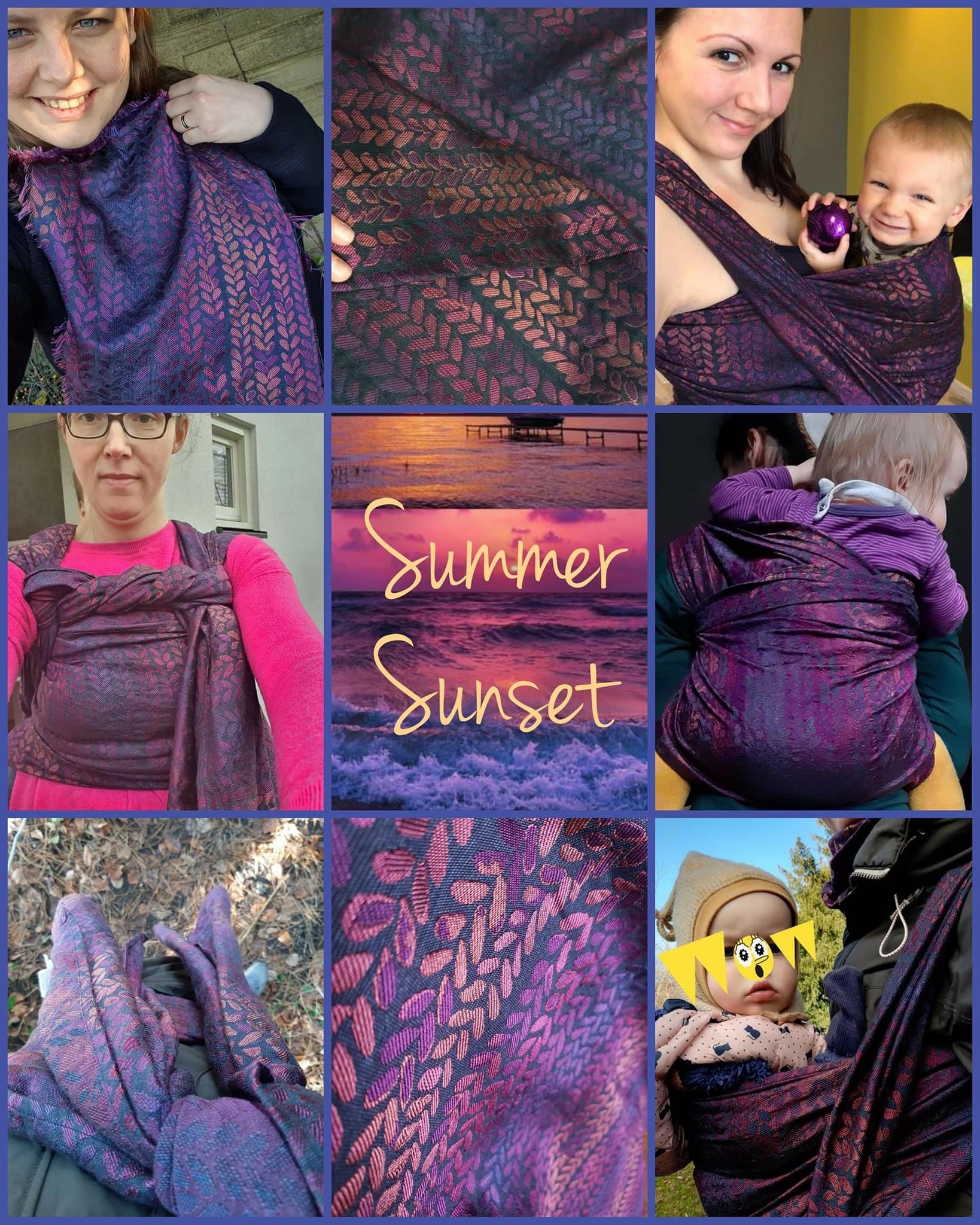 Woven Wings Stockinette Summer Sunset Wrap (mulberry silk, merino) Image