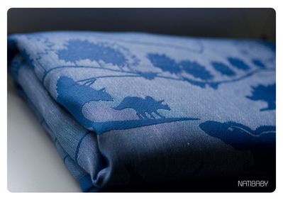 Natibaby Dino Blue-White Wrap (linen) Image